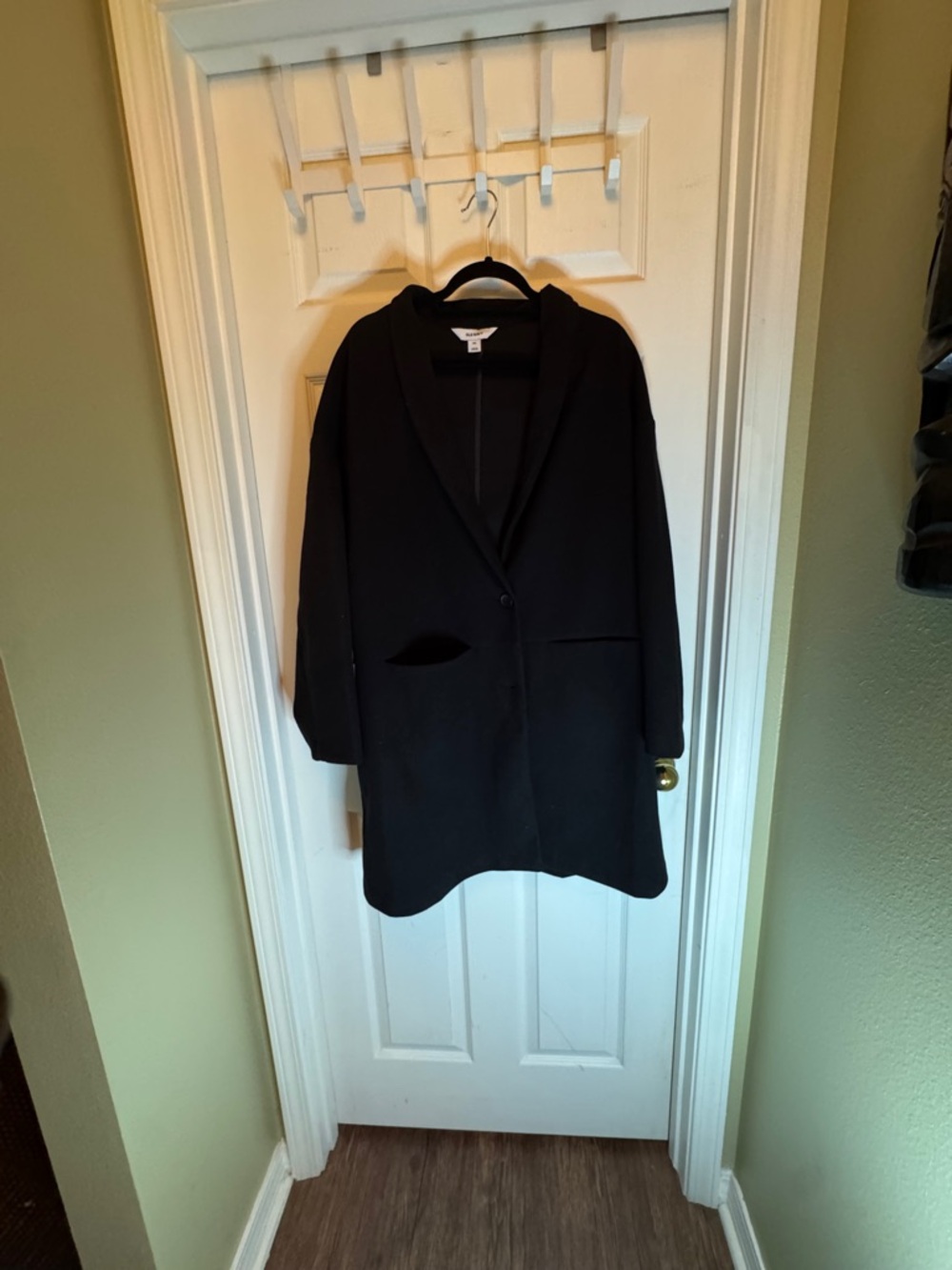Old Navy Black Long Single-Button Blazer Jacket